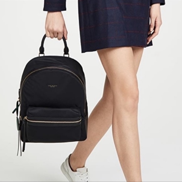 Tory Burch Handbags - Tory Burch Perry Nylon Zip Backpack Black
